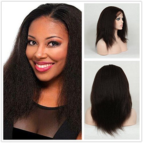 Wigsroyal Kinky Straight Lace Front Wig Real Lace Wig Full Lace Human Hair Wigs With Baby Hair #2 Medium Cap Size 16"