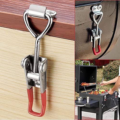 4 stück Spannverschluss Edelstahl, Hebel Verschluss, Kistenverschluß, Kistenverschluss Spannverschluss Eckbefestigung, Toggle Latch, Verstellbar Metall Hebel Verschluss, für Kisten Schrank Schublade