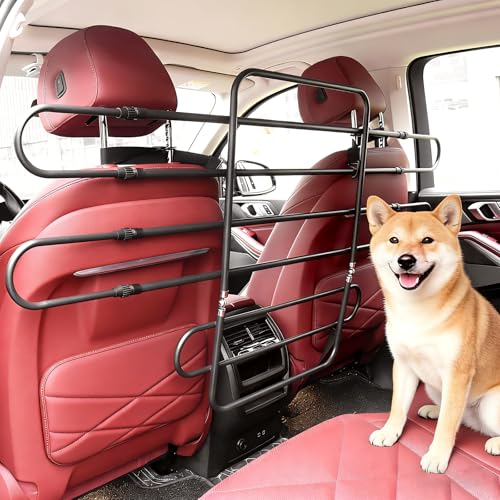 Liuceny Dog Car Barrier, Pet Barrier Follow The Seat Movement 42\"–61\" Width Adjustable SUV Dog Barrier for Back Seat,Vehicle Gate Heavy Duty, Ideal for Sedans SUVs Trucks MPVs