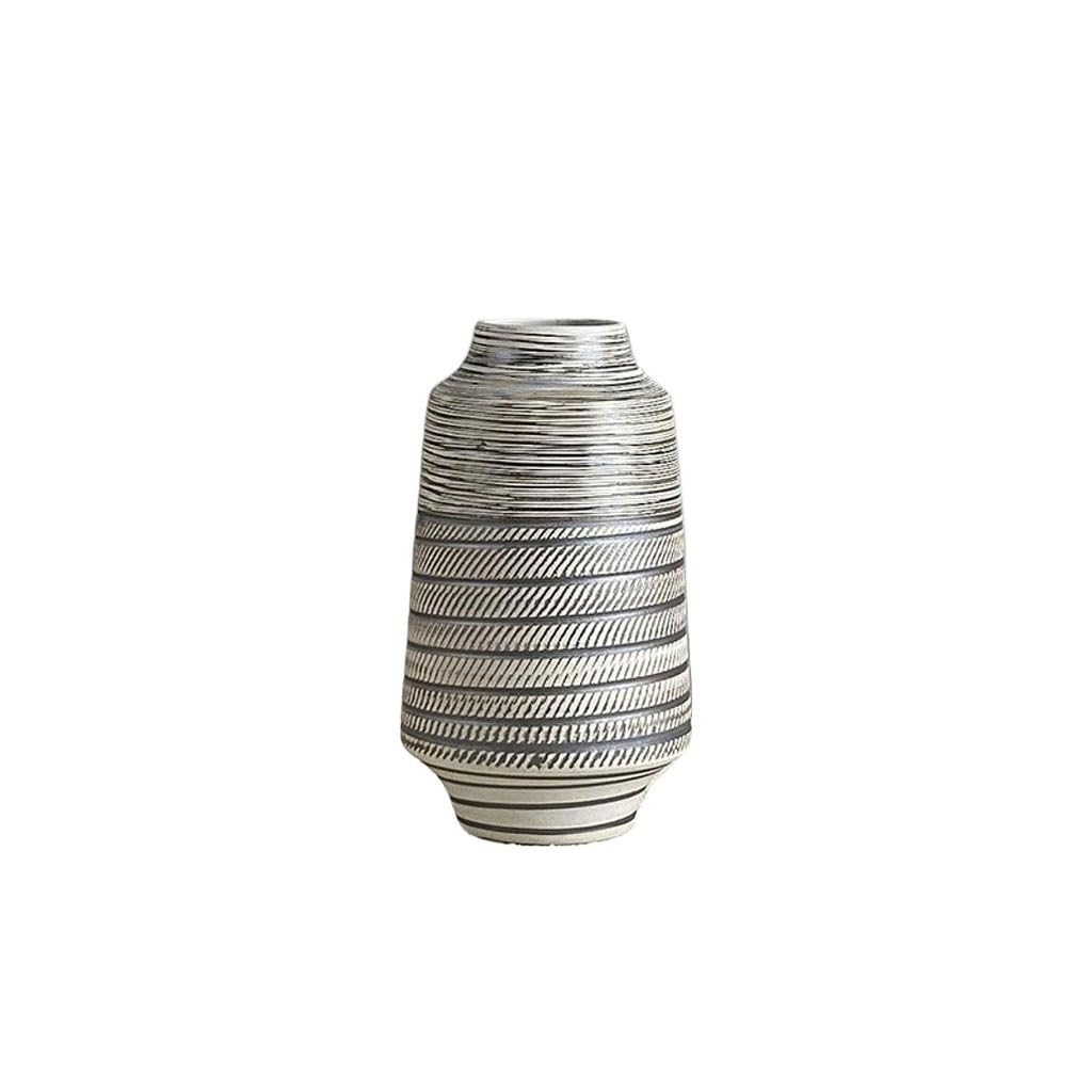 Vase Ceramic Vase Retro Flower Arrangement Vessel Home Porch Tea Room Desktop Ornaments Ceramic Vase(N)