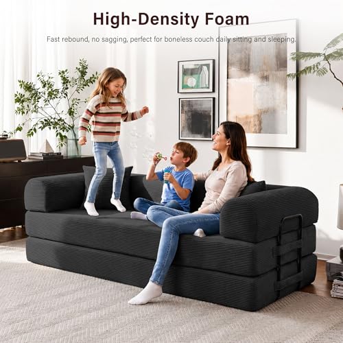 79" Convertible Sofa Bed, Boneless Sleeper Futon Couch for Living Room - image 6