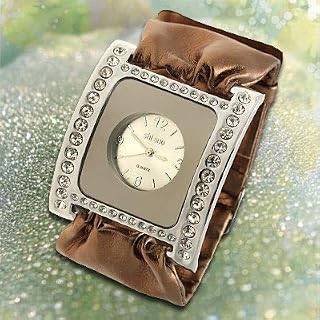 Qtqgoitem Light Brown Soft Leather Rhinestone Ladies Watch (Model: a81 521 ea4 221 903)