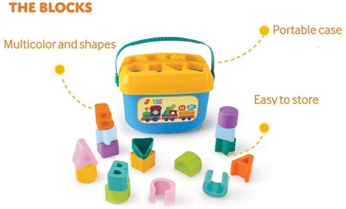 NIYANETAIL Baby Shape Sorter Toys Set 16 PCs Colorful Plastic Block Building Blocks for 1 Year Old Kids(Multi) 2