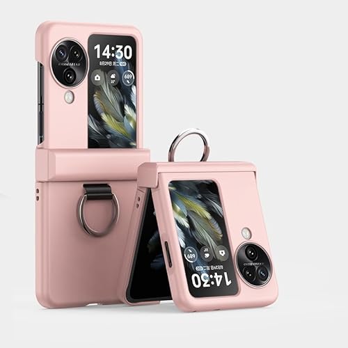 Oppo Find N3 Flip�ƌ݊����̂��郊���O�z���_�[�ƃq���W�ی��������n�[�hPC�d�b�P�[�X�A�����^�܂肽���݃X�����t�B�b�g�f�U�C���J�o�[�A�ϏՌ������h�~�ی�P�[�X(Pink)