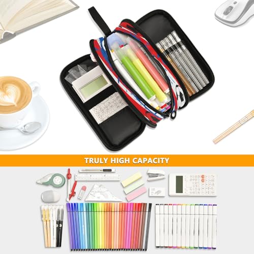 Image of Caikeny Pencil Case Grunge Football Pen Bag Soccer Large Capacity Pencil Box Pen Pouch with Zipper Cosmetic Organizer for Kids Teens Adults