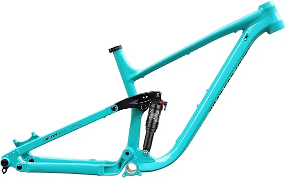 15.5" 17" 18" Aluminum Alloy Full Suspension Frame 27.5er 29er Mountain Bike Disc Brake Frame DH/AM Bicycle Frame 12*148mm Through Axle Boost With Rear Shock Absorber Green,27.5*18in