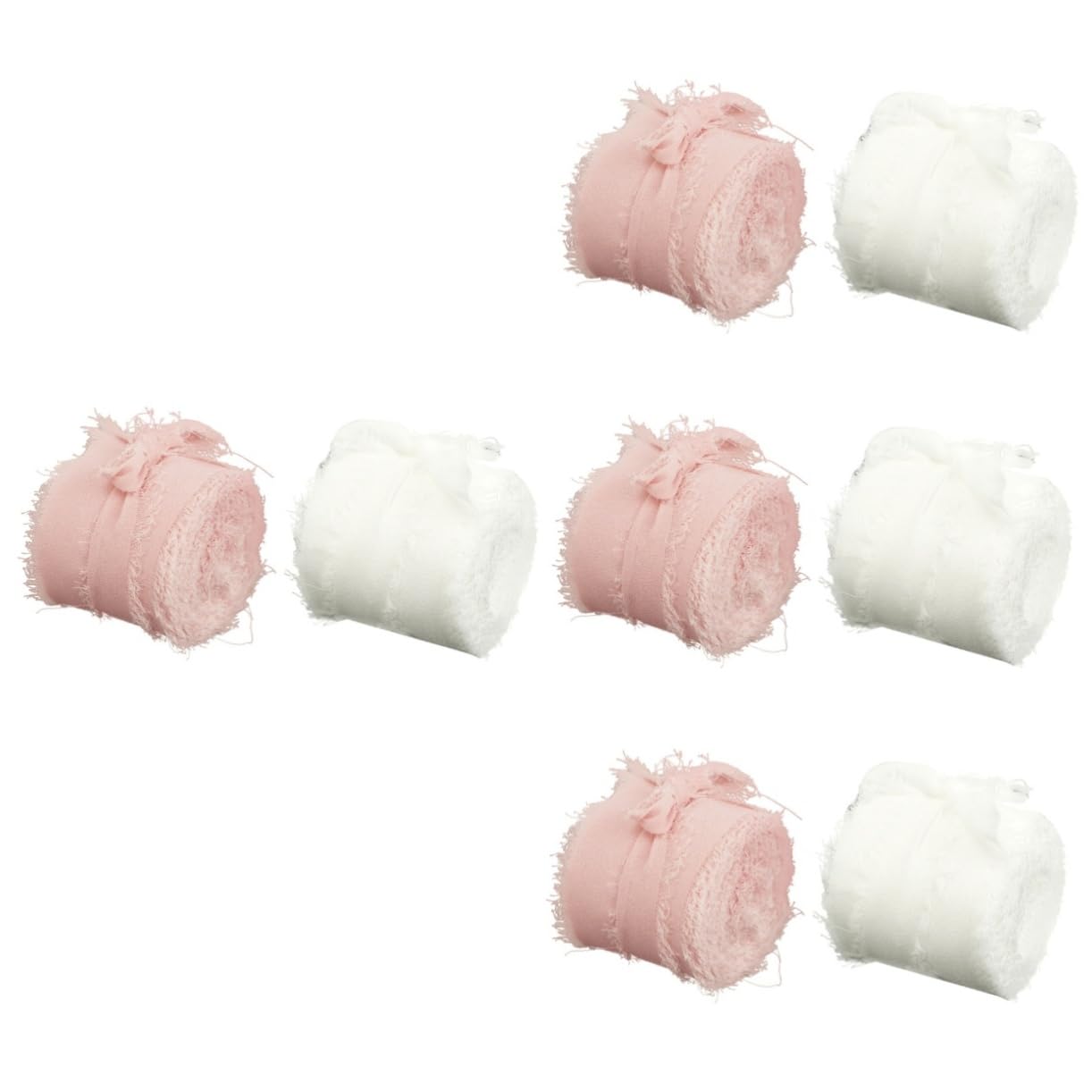 Tofficu 8rollen Handgefertigte Fransen-chiffonbänder Vielseitige Deko-ribbons Für Hochzeiten -projekte Und Mehr Für Kreative Dekorationen