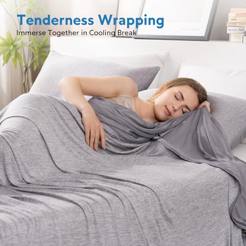 Image of HOMFINE Cooling Blanket for Hot Sleepers King Size, Grey 108 inchx90 inch