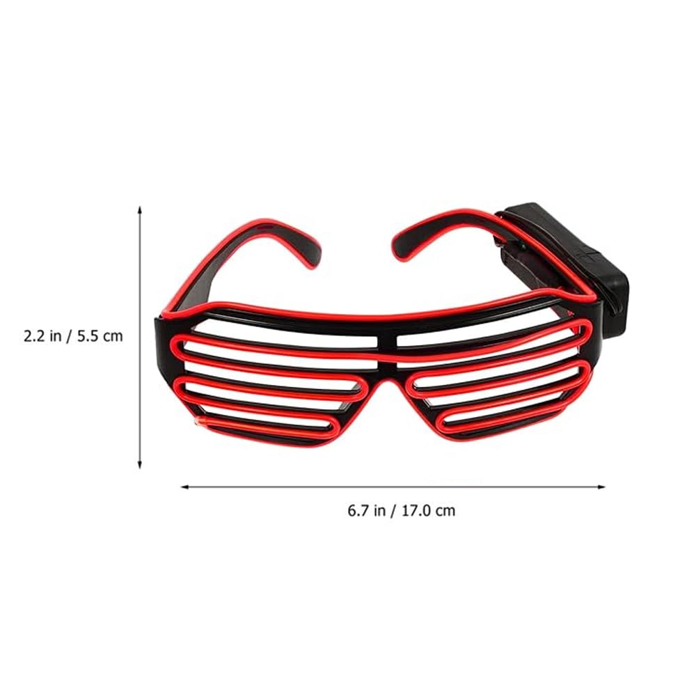 Gizelle LED Light Up Neon Shutter Glasses Wireless Flashing Party Eyeglasses Neon Glow In Dark Illuminated Frames For Disco Christmas DJ Costume Party Favors Red - Image 4