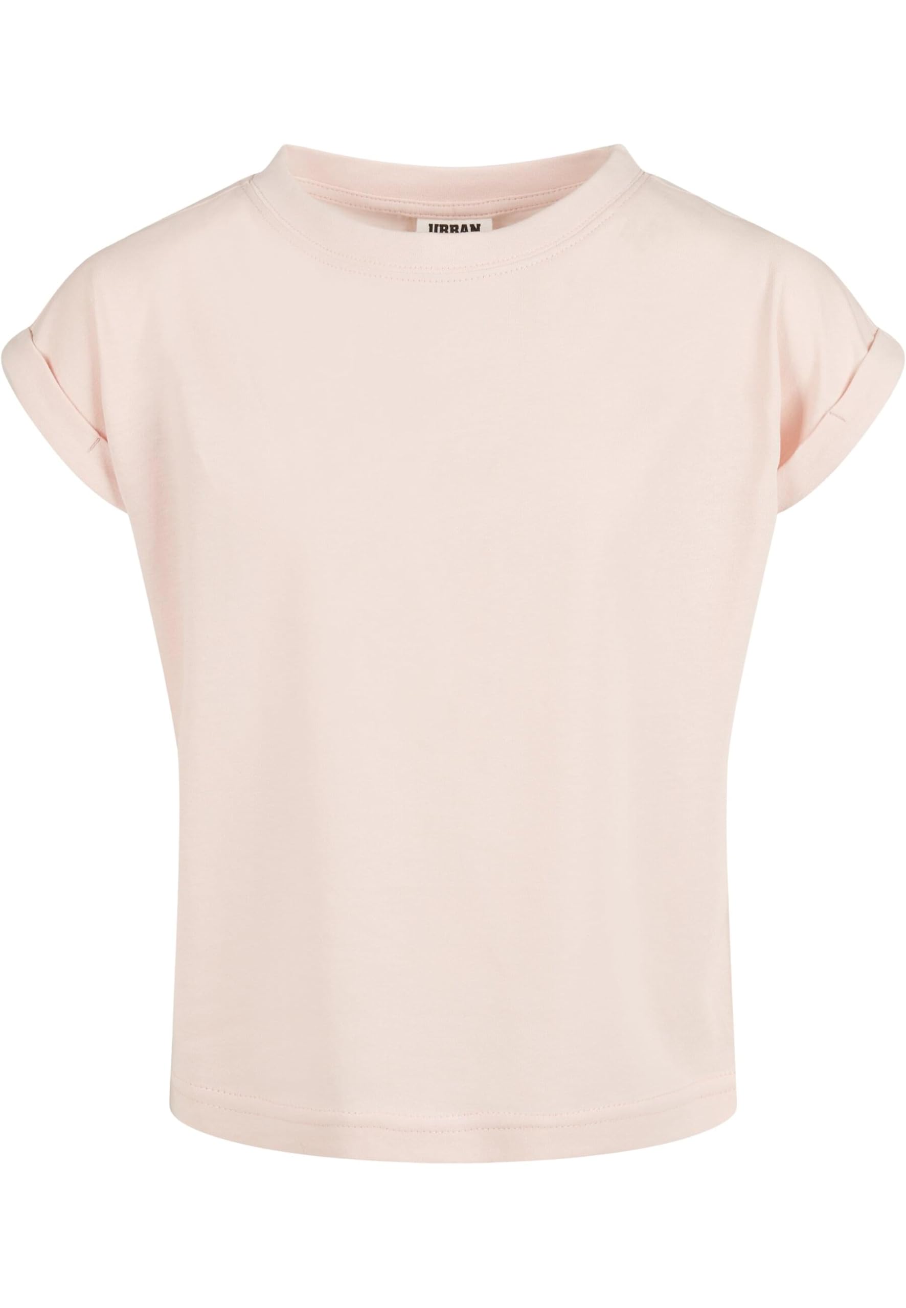Urban Classics Mädchen Organic Extended Shoulder Tee – Lockeres T-Shirt im Loose Fit aus Bio-Baumwolle, kurzärmelig, Basic Sommer Shirt für Freizeit & Alltag,Rosa,158-164