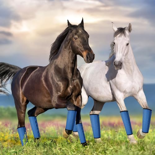 Image of Jexine Set of 8 Mesh Fly Boots for Horse Loose Fitting Non Slip Breathable Horse Fly Leggings Protective Reduces Stress Leg Fatigue Wraps for Preventing Flies Mosquitoes Bite