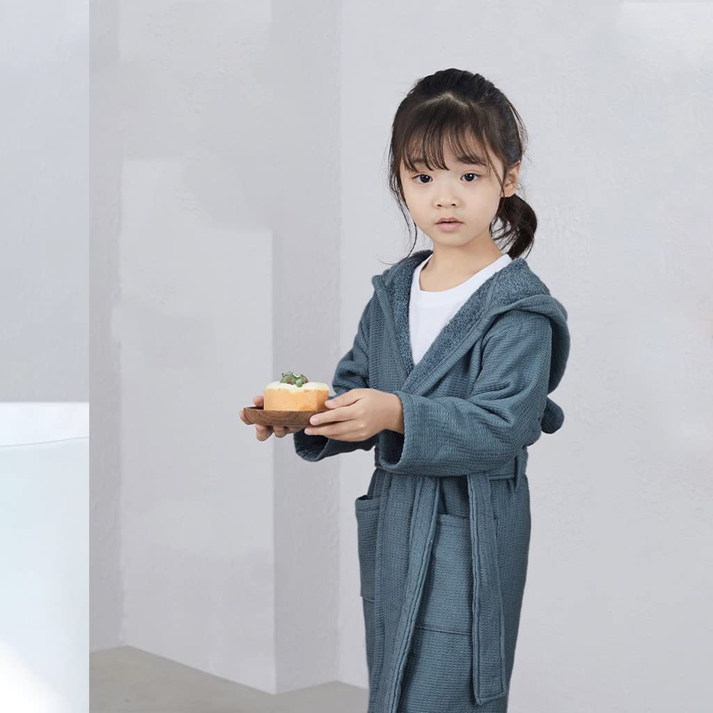 Szlafrok Szlafrok Dziewczęcy Z Kapturem， Śliczna I Ręcznikowa Szlafrok Z Kapturem Z Paskiem Dla Dziewczynek， Wygodna Odzież Domowa (Color : White, Size : 4-7years)