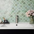 Arabesque Peel and Stick Backsplash for Kitchen, Thicker Design 3D Self Adhesive Wall Tiles, 12"x12" Peel and Stick Wall Tiles, Mix Green 10-Sheet Stick on Tile for Kitchen and Bathroom.