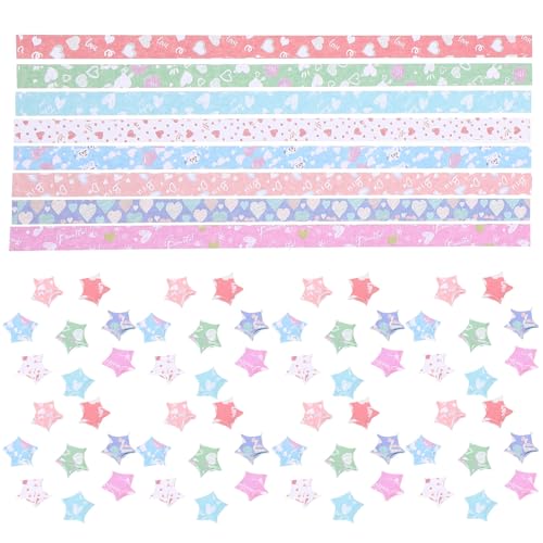 Hemobllo Papier Origami Double Face 1080pcs Motifs Cœur et Étoiles pour Pliage Artisanal, pour Fêtes et Présents Faits Main, Adapté Débutants et Expérimentés