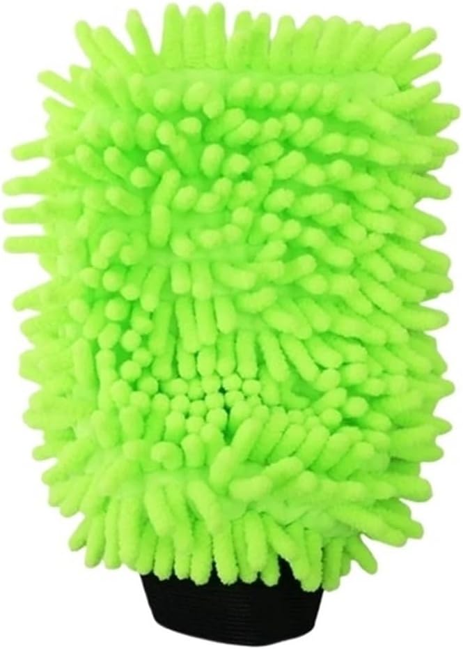 Car Wash Mitts - Double-Sided Soft Wash Gloves for Detailing and Cleaning(2pcs Green)