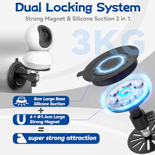 Base magnétique caméra surveillance sciuU compatible eufy TP-Link filetage 1/4 vis M3 M4