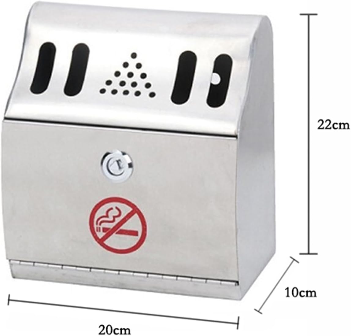 Outdoor Trash Can Stainless Steel Wall Mounted Ash Column Outdoor Vertical Trash Can with Ashtray Hotel Cigarette Butt Extinguisher Bucket Trash Can