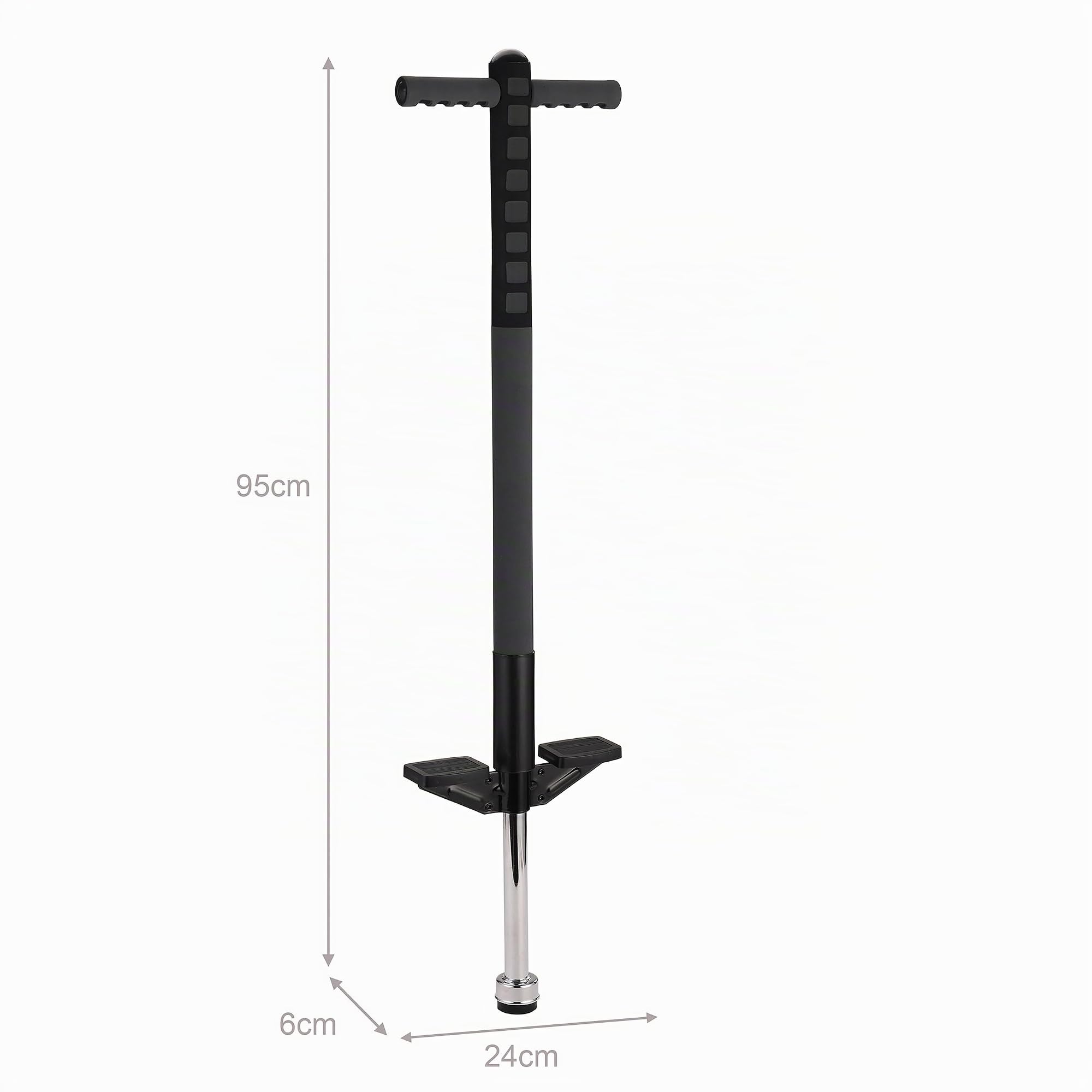 Pogo Stick Relaxdays para niños, hasta 35 kg, Acolchado, Antideslizante, Acero Inoxidable, Negro