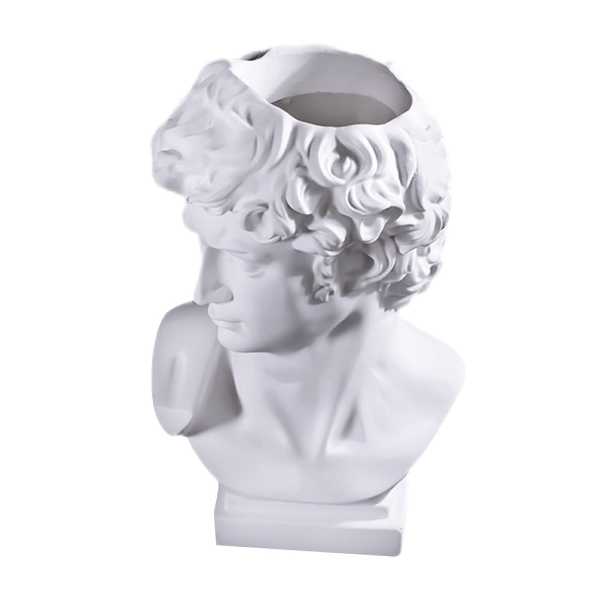 SHINEOFI Vase et Support Pinceaux Maquillage Blanc à Motif de Portrait en Résine 25cm Style Artistique Simple pour Décoration de Bureau pour Maison et Balcon