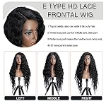 FASHION IDOL Lace Front Curly Wigs 31" with Baby Hair Long Synthetic Natural Water Wavy Wig for Black Women Ombre Auburn with E Type HD Lace Wig – Bild 3