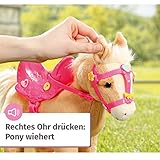 BABY born, Puppenpferd, BABY born My Cute Horse, interaktives Pferd mit Lauf-und Soundfunktion, Plüsch, rosa Sattel und Zaumzeug sowie Pins zum Dekorieren, 831168, Zapf Creation
