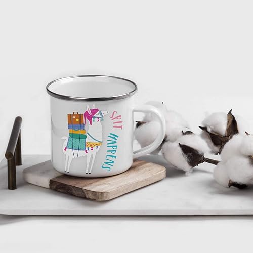 Vista 128 de Andaz Press Taza de café de acero inoxidable con temática de alpaca de llama de 11 onzas, regalo de broma, colorido bohemio con gráficos de llama