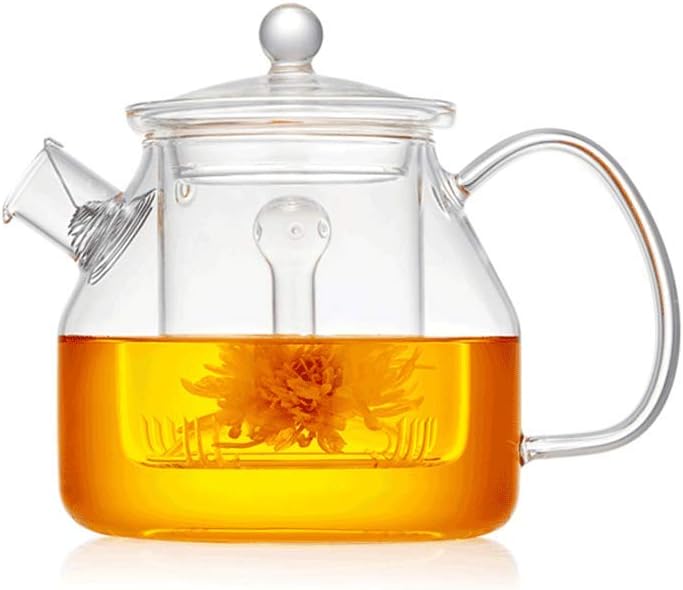 Teapot,Deep Extraction Of Tea Essence Can Be Heated Directly By Open Flame Withstand The Instantaneous Temperature Difference Without Bursting -20~130°C (Color : Clear)