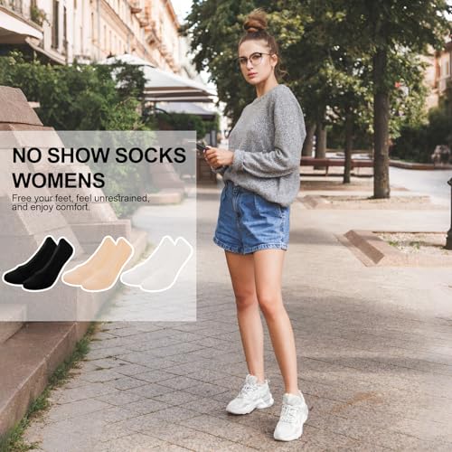 Image of No Show Socks Women with Sponge 6 Pairs Cushioned Sole