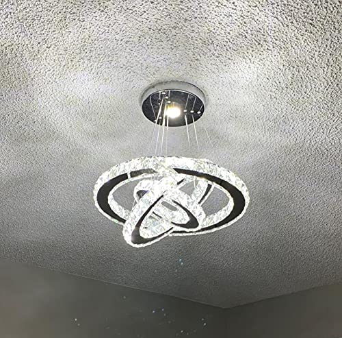 Image of Crystal Chandelier 105, 145, 185 Inch Ring / Chandelier Led Light Fixtures Hanging Ring Foyer Bedroom Pendant Lights (105'' & 145 & 185'' Inch Dia, White)