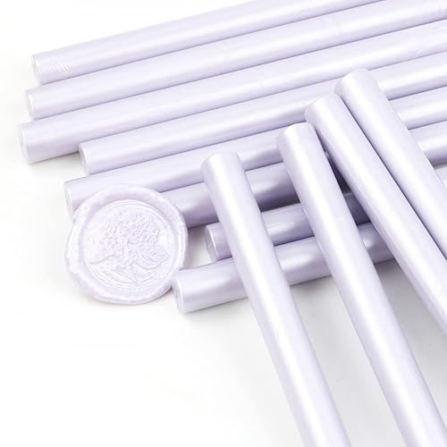 Miniatura 8 de Varillas de sellado de cera blanca perla, 10 unidades de 0.43 pulgadas, pistola de pegamento para sello de cera, varillas de cera de sellado para