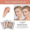 Highlighter-Palette-Face-Luminizing-Highlighter-Makeup-Palette-Instant-Glow-Powder-Nude-Bronzer-Highlighter-Kit-3-Packs-and-One-Makeup-Sponge Highlighter Palette, Face Luminizing Highlighter Makeup Palette, Instant Glow Powder Nude Bronzer Highlighter Kit, 3 Packs and One Makeup Sponge