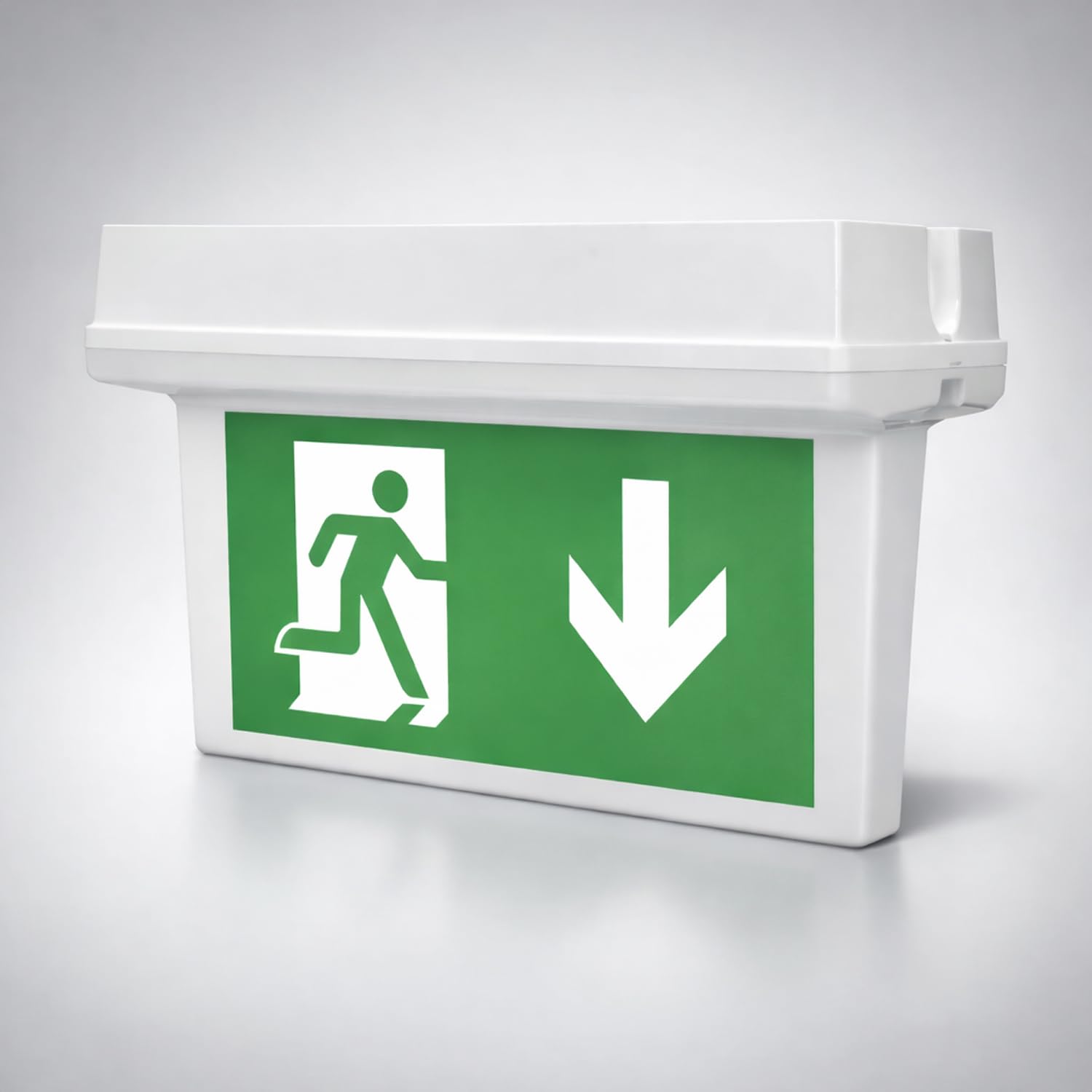 LEDBRITE LED Emergency Bulkhead Exit Sign Light, Double-Sided Viewing, Maintained & Non-Maintained Emergency Lighting, 5W, 3 Hour Duration, Ceiling Mounted, IP65 Waterproof, 6000K Daylight