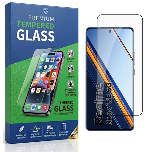 Image of Tempered Glass Compatible With Realme Neo 7 SE 5G 6.78 | 9H Hardness | HD Clarity | Anti-Fingerprint | High Touch Sensitivity | Premium Screen Protector Guard