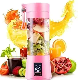 Liquidificador Portátil USB, 380ml, 6 Lâminas Inox, Recarregável, para Sucos e Vitaminas