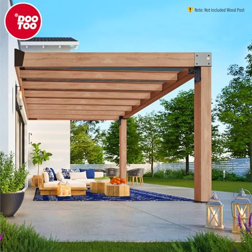 DOOTOO 4pcs 6x6(Actual Post/5.5"x5.5" Beams/5.5"x5.5") Post Cap Tie Bracket, Heavy Duty Stainless Steel Wood Beam Support Bracket, Corner Post Brackets for Pergolas, Gazebos, Decks and Porches(Black) - Image 7