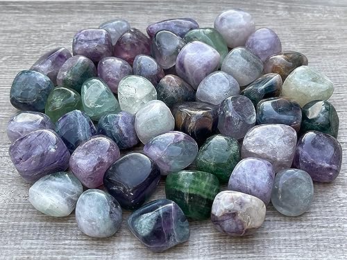 Image of GAF TREASURES 1 /2 LB Rainbow Fluorite Tumbled Stones, Polished Natural Rainbow Fluorite Gemstone, Rainbow Fluorite Healing Crystals (Rainbow Fluorite)