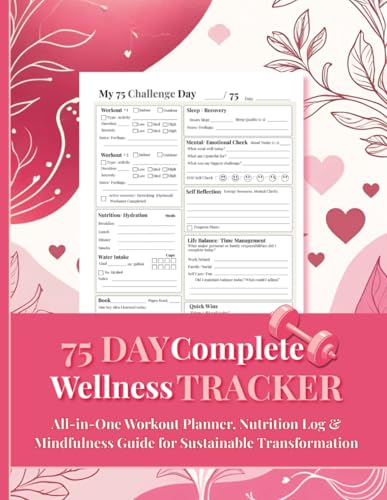 75 Day Complete Wellness Tracker: All-in-One Workout Planner, Nutrition Log