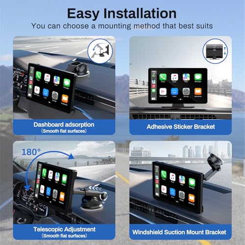 image for BOXGVO Wireless Carplay Screen for Car with 4K Dash Cam, 9