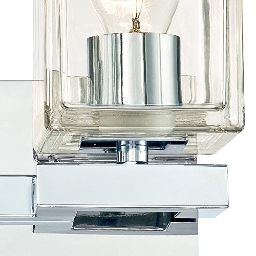Image of Westinghouse Lighting 6334400 Nyle Two-Light Indoor Wall Fixture, Chrome Finish with Clear Glass