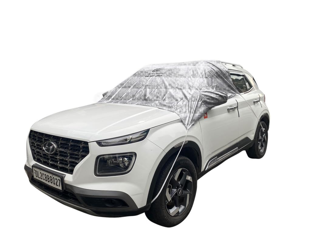 Auto Oprema 3 Layer and Heat Resistant Semi Mirror Car Body Cover (Magic Silver Matty with Mirror) Compatible with Tata Punch