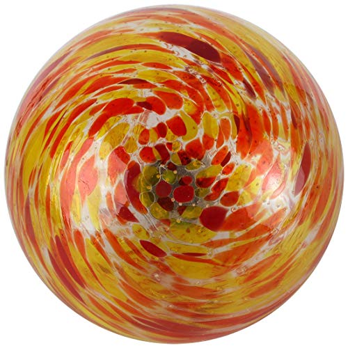 Lily's Home Glass Gazing Ball, A Colorful Addition To Any Garden Or Home, Ideal As A Housewarming Gift. 10 Inch (Fiery Sunset) #TOP4