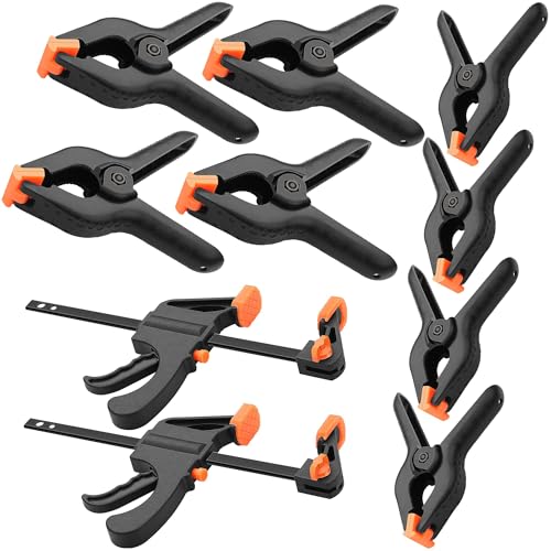 SWTYExt 10 Pcs Spring Clamps Nylon Woodworking Clamps Wood Clamps Quick Grip Spring Clips Set for Home Improvement DIY Projects Wood Working Arts Crafts Photography (3 Inch & 4 Inch)