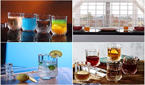 Image of Premium 280 ML Water & Juice Drinking Glasses Set of 6 Vintage Glassware Set for Juice, Cocktail, Mocktail,Whisky All Beverages Everyday Uses for Gift (6, MT-12)