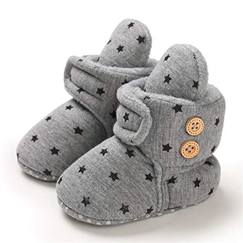 Cosankim Baby Booties Newborn Boys Girls Fleece Boots Non Slip Grippers Stay On Slipper Socks Infant First Walker Winter Warm Crib Shoes (12-18 Months Toddler, 05 Dark Grey) #TOP11
