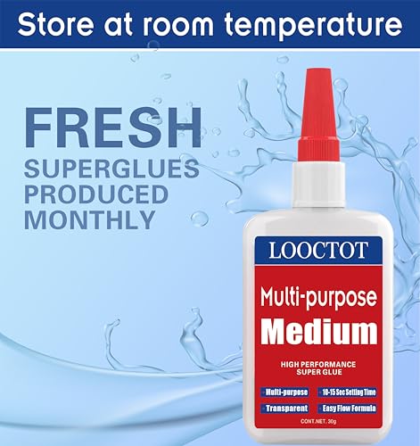 Image of 60g(2.12 oz) Medium CA Glue Premium Adhesive. All Purpose,Quick Drying Super Glue, for Wood, Metal, Model Kit, Home Repair, DIY.Quick-Dry Waterproof Clear