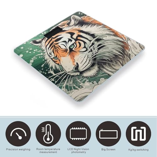 Báscula digital de baño con pantalla LED y vidrio templado miniatura 3