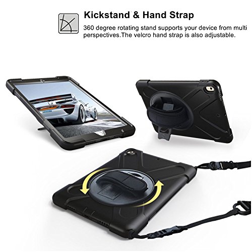 iPad Pro 10.5 Case 2017/ iPad Air 3 Case 2019, TSQ Heavy Duty Rugged Protective Hard Case with Stand,Handle Hand Strap