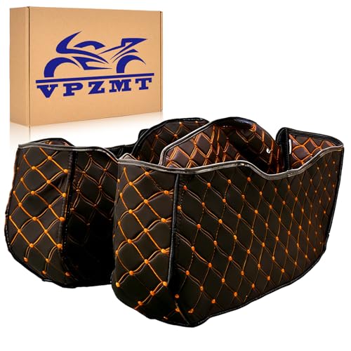 VPZMT Saddlebag Liners Carpet Insert for 2024-Up Harley Touring Road glide Street glide CVO Road glide CVO Street glide CVO Road glide ST Models Accessories (Orange Stitching)