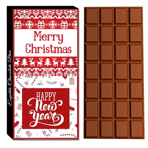 Image of EXPELITE Happy New Year and Merry Christams Chocolate Gift Box For Family - 100 Grams New Year Chocolate Gift For Husband Wife