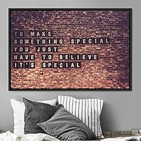 Framed Canvas Wall Art Pressed Quotes 3D Chic Inspirational Multicolor Pop Art Quotes Typography Ultra Whimsical - 16x24 inches